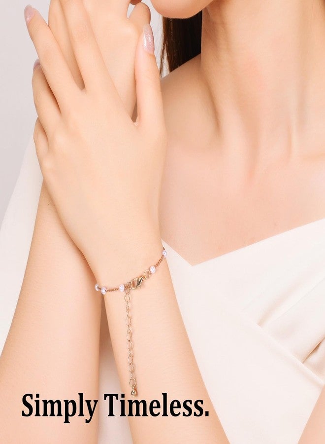 SXoonKing 16Pcs Bridesmaid Proposal Gifts, 8 Set Pearl Bracelets with Velvet Jewelry Bags, Bridesmaid Bracelet & Jewelry Pouch, Bachelorette Gifts for Bridesmaids Bridal Shower Favors (Beige) - Image 5